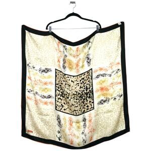 100% Silk SETRMS Multi Color Patterned Square Large Scarf